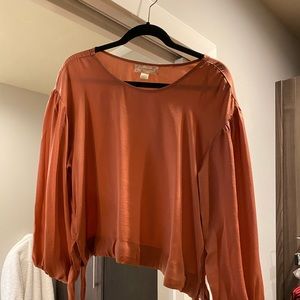 Copper-colored cropped blouse